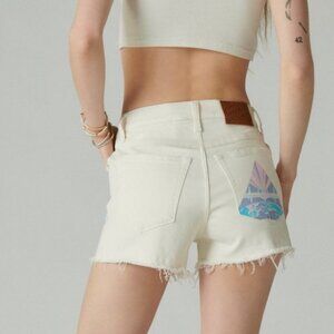 Lucky Brand Size Pink Floyd High Rise Mom Denim Shorts Size 6/28
